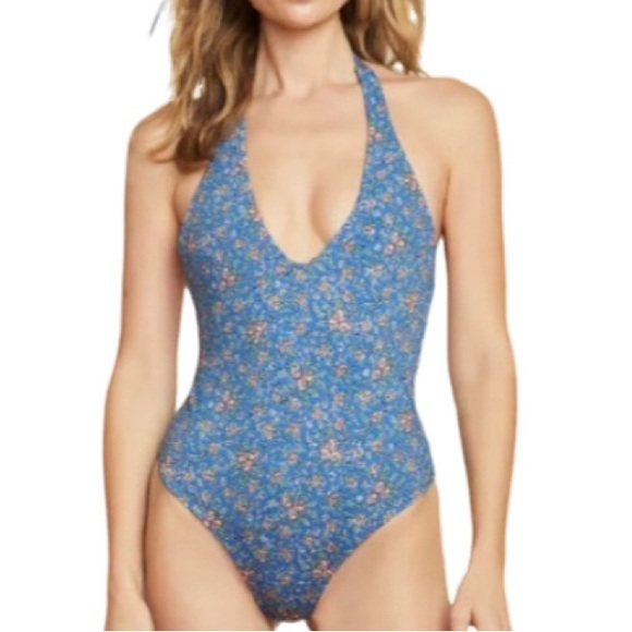 NWT Veronica Beard Salis Swimsuit Nottingham Blue One Piece Swimsuit - Sz M